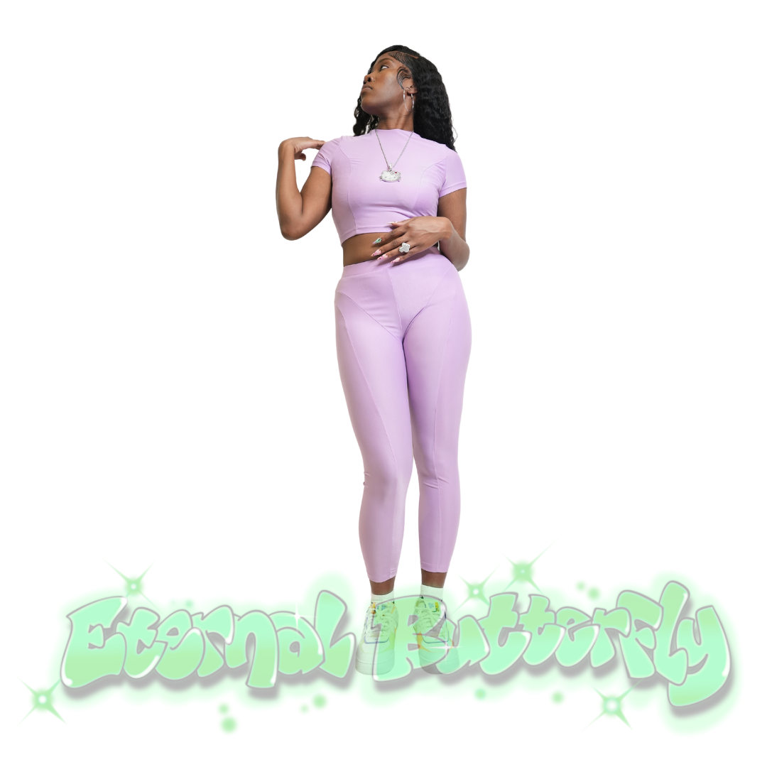 Eternal Two Piece Short-sleeve Crop Top Set - Pink