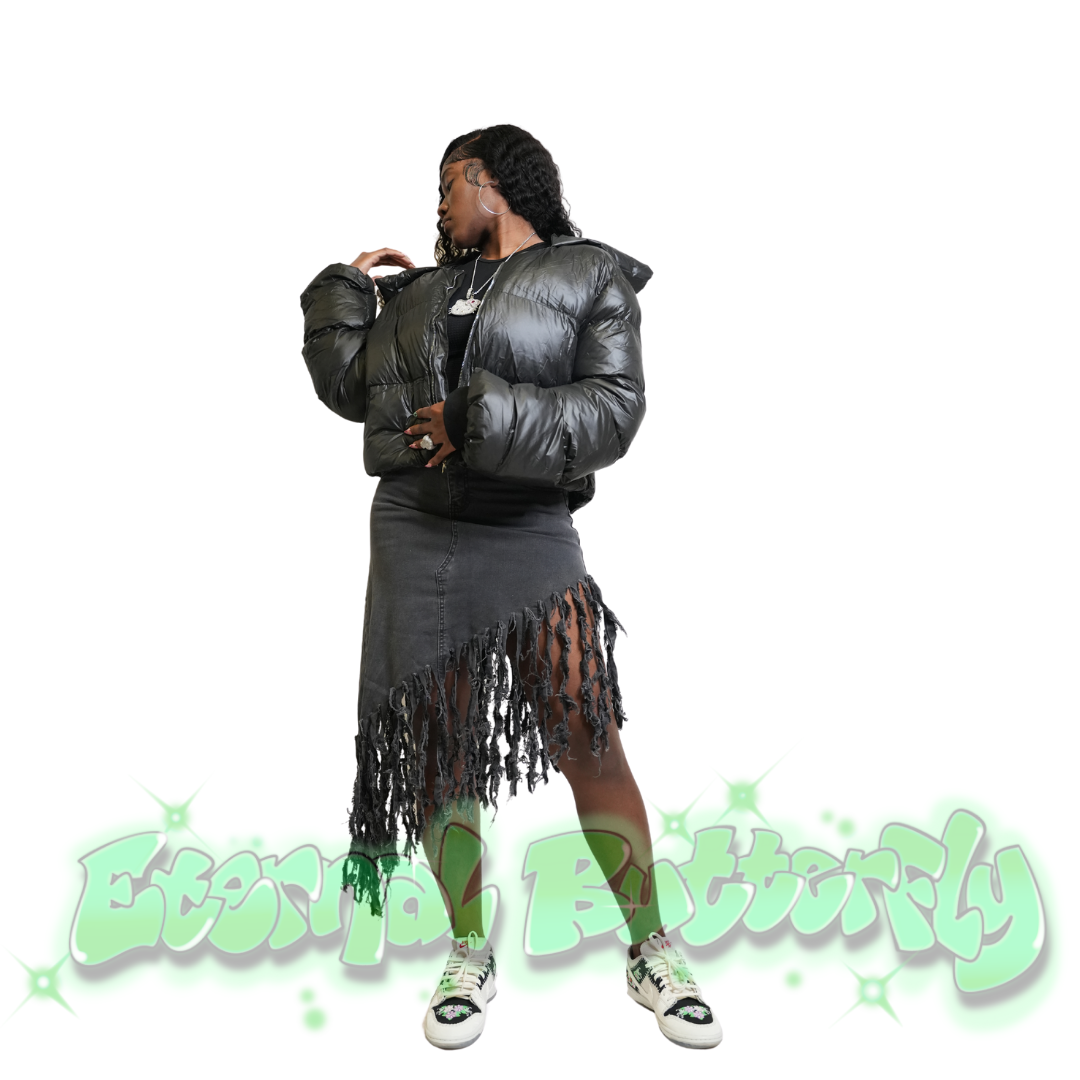 Asymmetrical fringe skirt hot sale