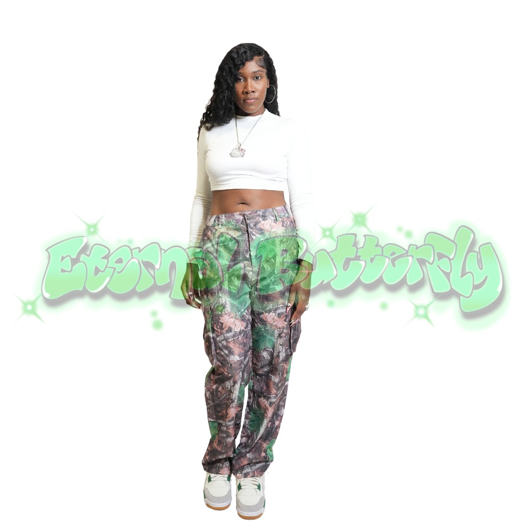 Eternal Long Sleeve Crop Top - Black (White Shown)