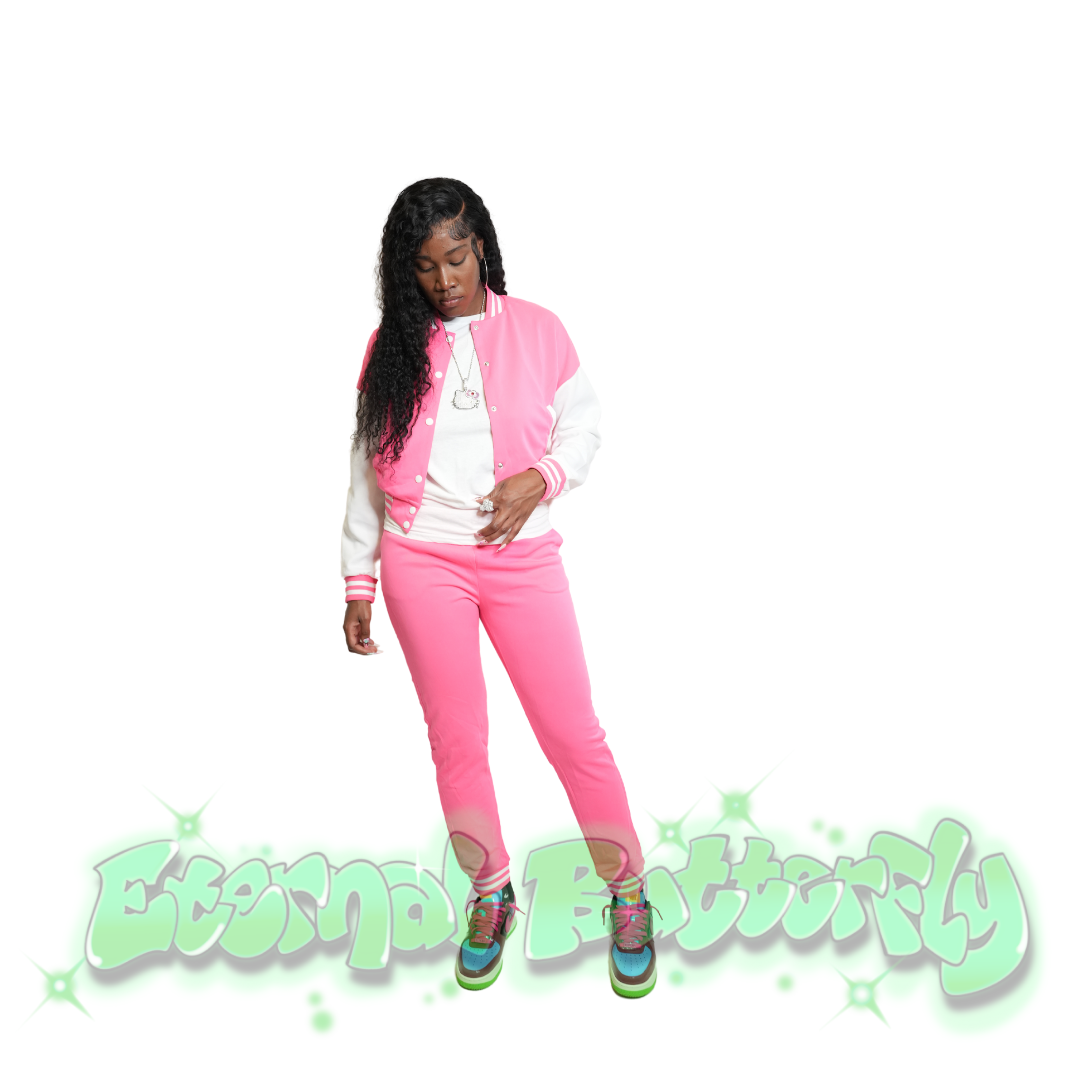 Pink Varsity Jacket + Pants Set