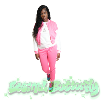 Pink Varsity Jacket + Pants Set